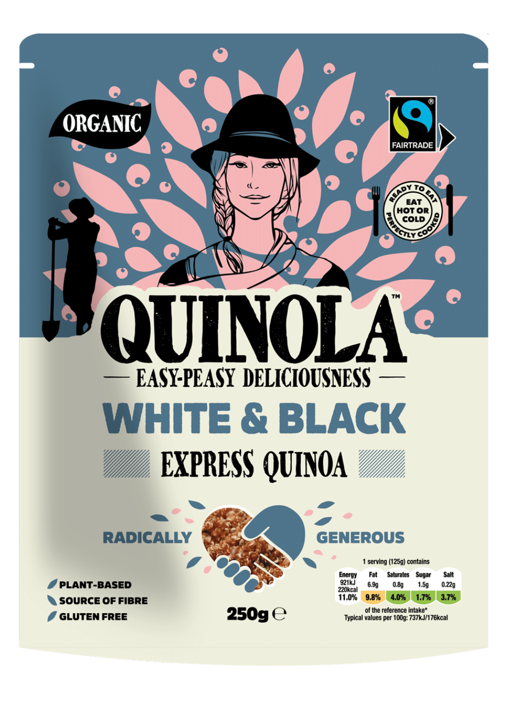 White and black ready to eat quinoa
