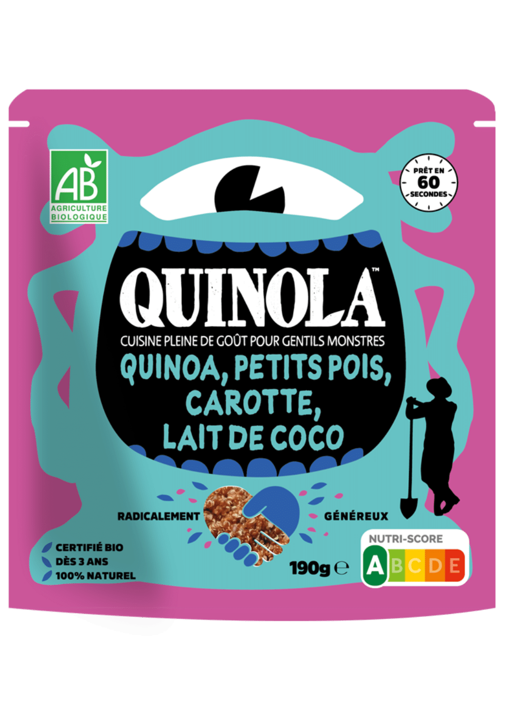 Quinola Quinoa, petits pois, carotte, lait de coco